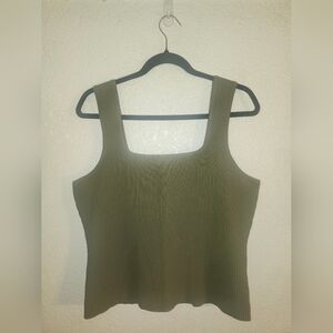 🫒EUC Bailey/44 "Square Neckline Front/Back Ribbed Tank Top" Olive🫒 Green Sz XL